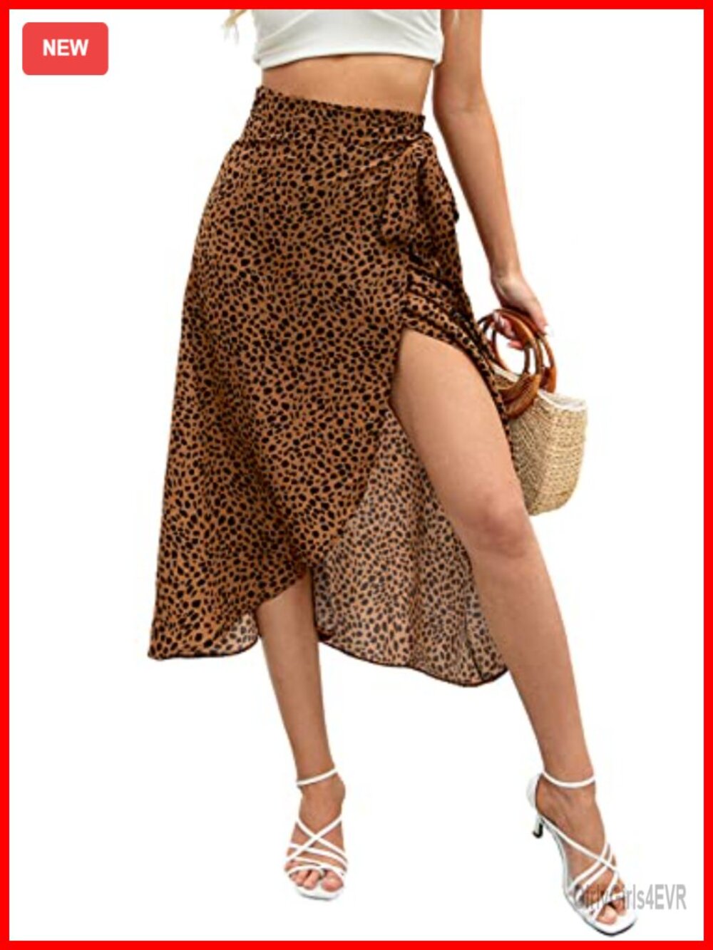 100% Polyester Chiffon High Low Wrap Midi Skirt - Beach Cover Up